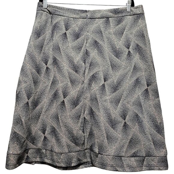 Epik Womens XL Geometric Patterned A-Line Skirt Black & White Textured Fabric Mi - Picture 2 of 9